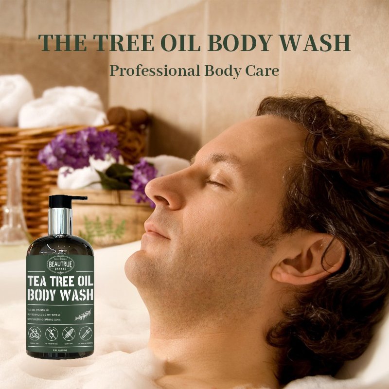 Tea Tree Oil Mens Body Wash Shower Gel Men's Bath Supplies Fragrant Refreshing Organic Body Wash