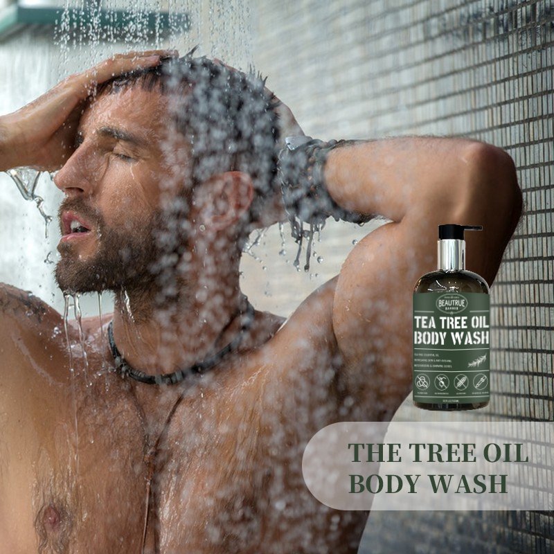 Tea Tree Oil Mens Body Wash Shower Gel Men's Bath Supplies Fragrant Refreshing Organic Body Wash