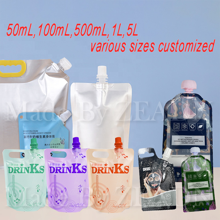 Spout Pouch Bag Portable Cosmetic Makeup Sachet Mini Small Travel Cosmetic Packaging Sample Sachet Packaging Bag With Spout