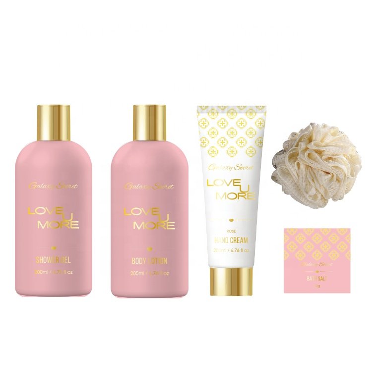 OEM Wholesale Shower Gel Body Lotion Hand Cream Bath Salt Cleansing Moisturizing Nourishing Body Care Gift Set