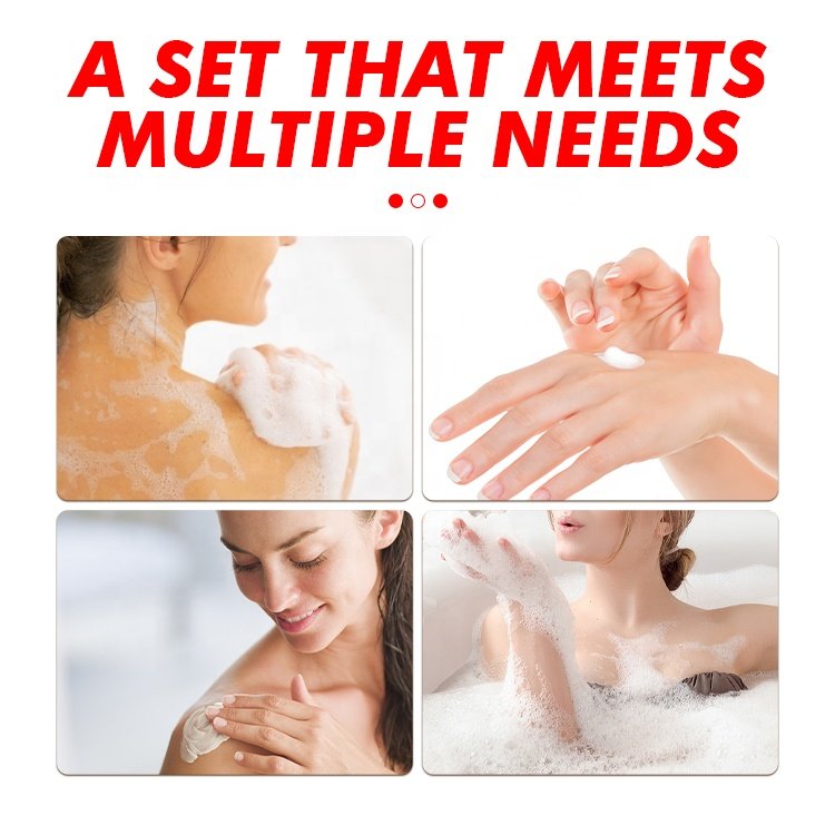 OEM Wholesale Shower Gel Body Lotion Hand Cream Bath Salt Cleansing Moisturizing Nourishing Body Care Gift Set
