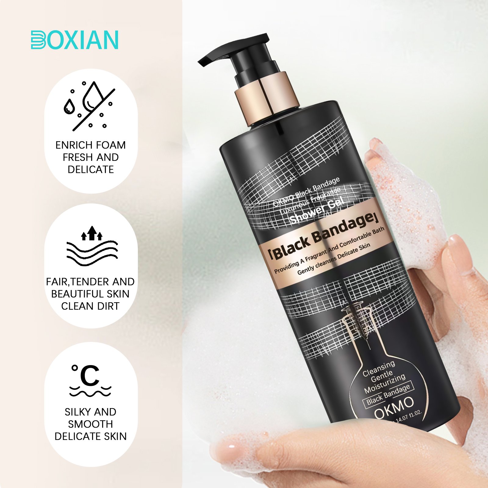 Fragrant Comfortable Gently cleanses delicate skin Cleansing Delicate Moisturizing Luxurious Fragrance Shower Gel