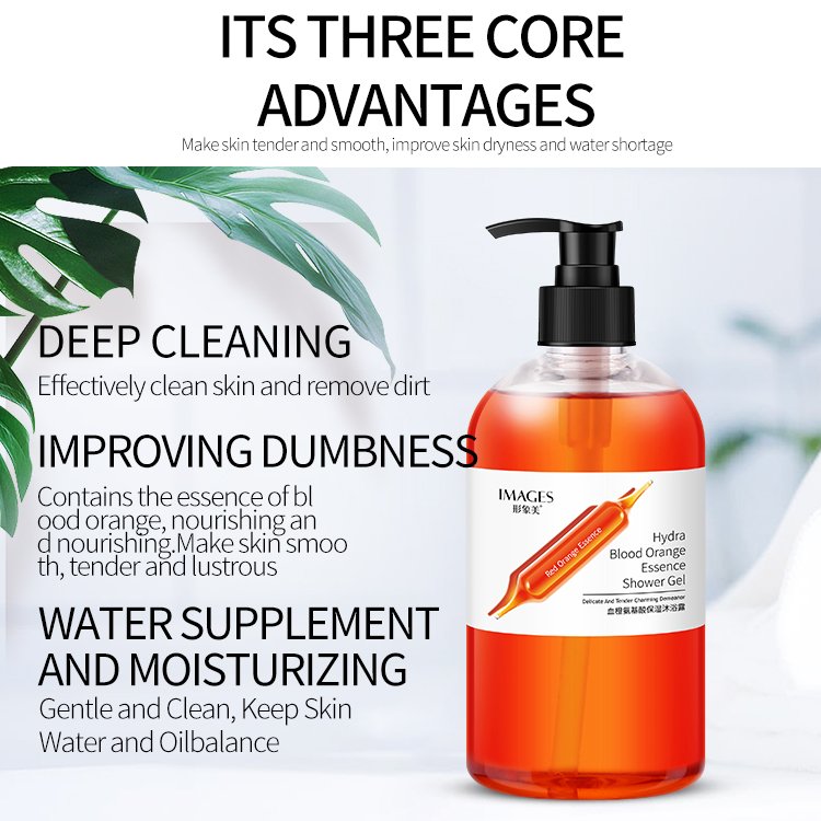 OEM ODM wholesale orange skin care natural bath shower gel Moisturizing hydrating body wash