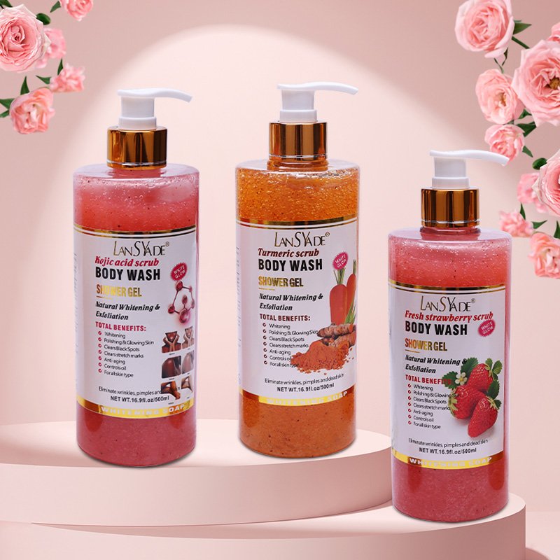 Wholesale Organic Whitening Shower Gel 500ml Turmeric Body Wash Shower Gel Whitening Shower Gel