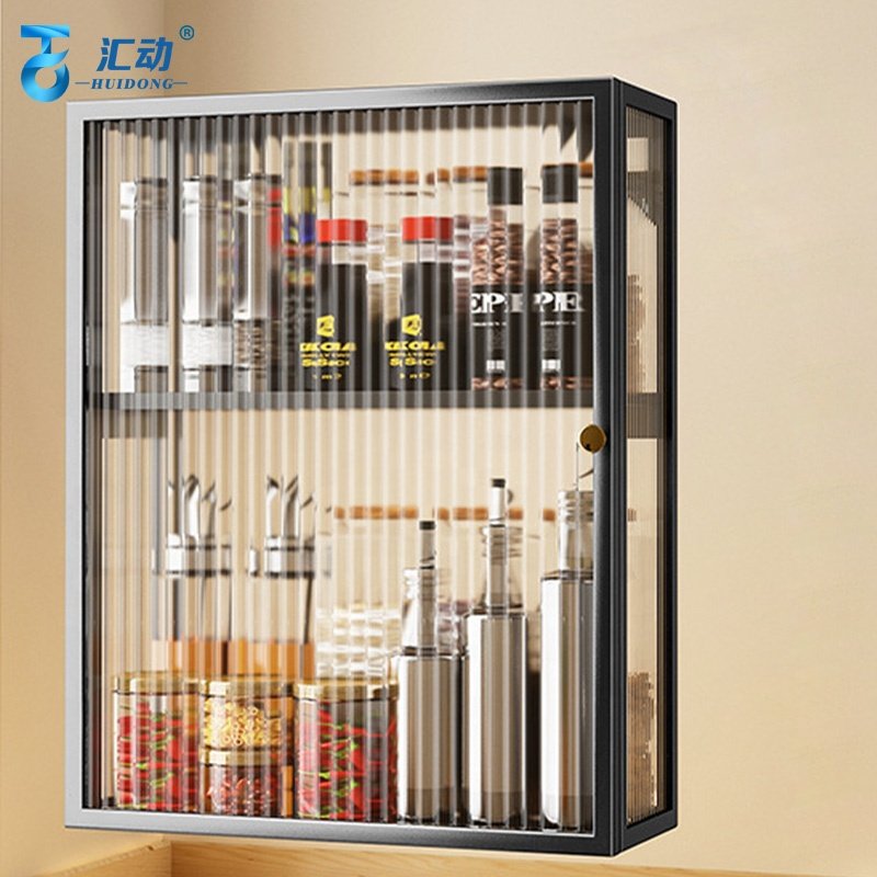 kitchen 2F wall mounted Seasoning Spice Organizer cabinet Shampoo Shower Gel Bathroom Supplie skincare multilayer storage rack