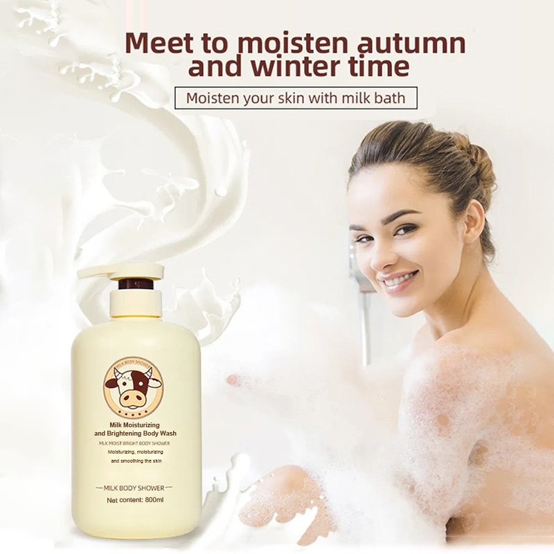 Wholesale Customized 800mL Milk Nourishing Whitening Skin Care shower gel