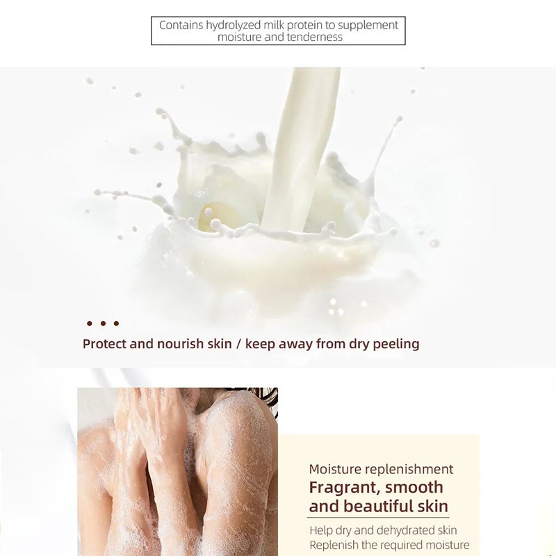 Wholesale Customized 800mL Milk Nourishing Whitening Skin Care shower gel