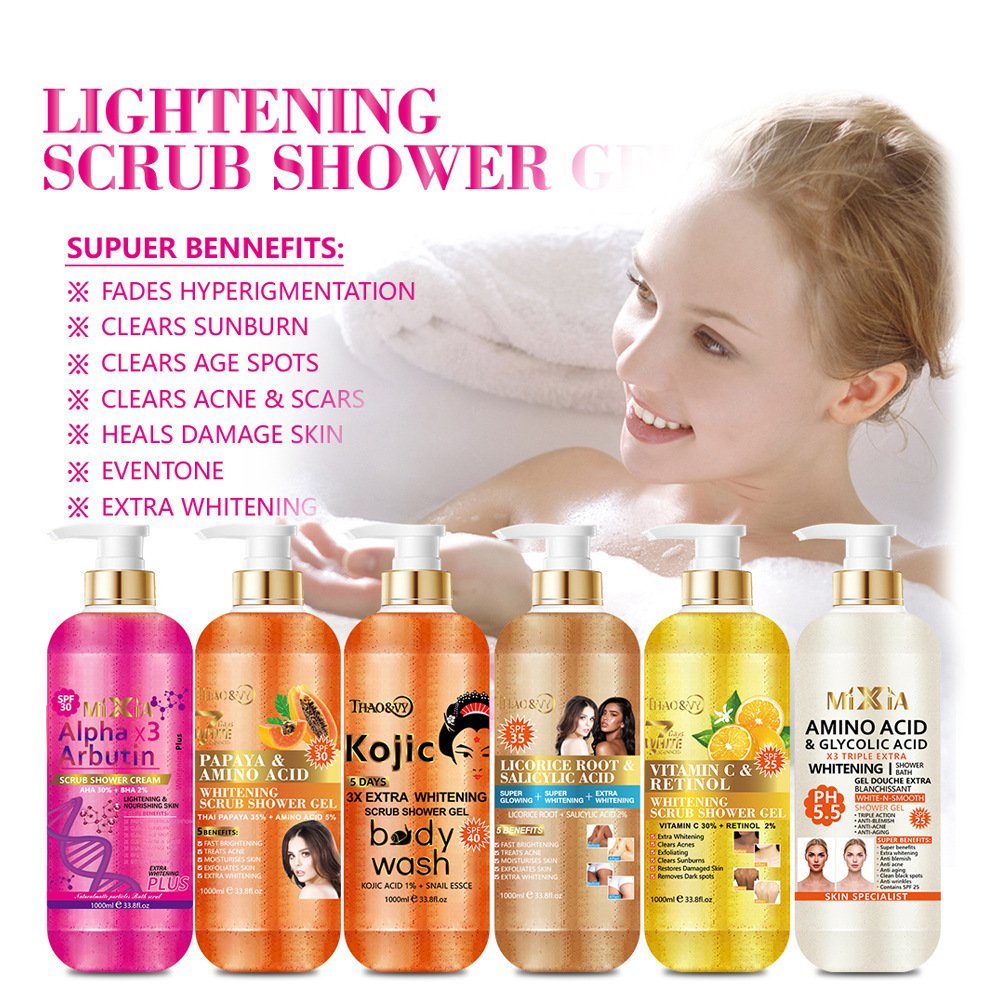 Hot Sale Fruit Body Scrub Bath & Shower Gel 1000ML Orange C Body Scrub