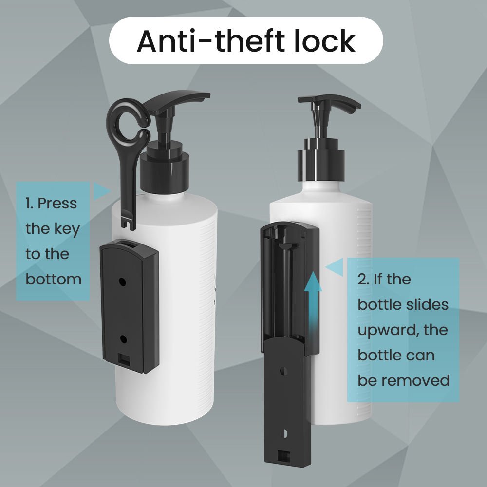 Bathroom Soap Dispenser Anti-theft Lock Structure Locking Shower Gel Holder For Shower