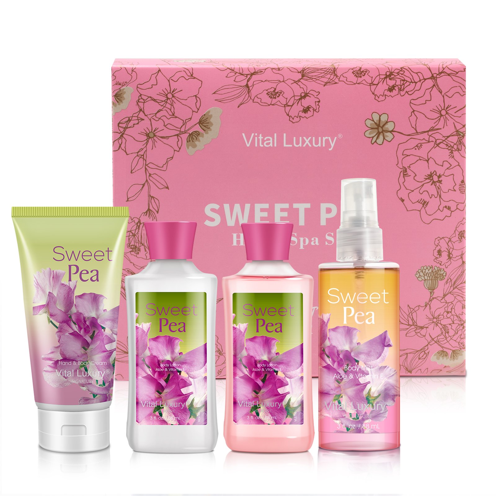 Customized Eco-Friendly Natural Luxury hand cream and body splash Spa Bath & Shower Gift Set for Women