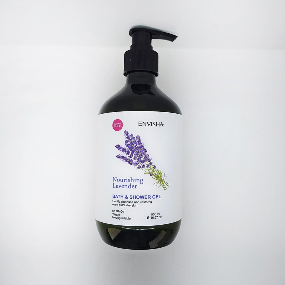 Custom body wash private label lavender fragrance lightening foaming shower gel 500ml