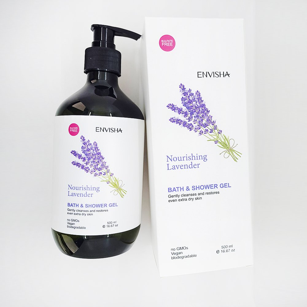 Custom body wash private label lavender fragrance lightening foaming shower gel 500ml