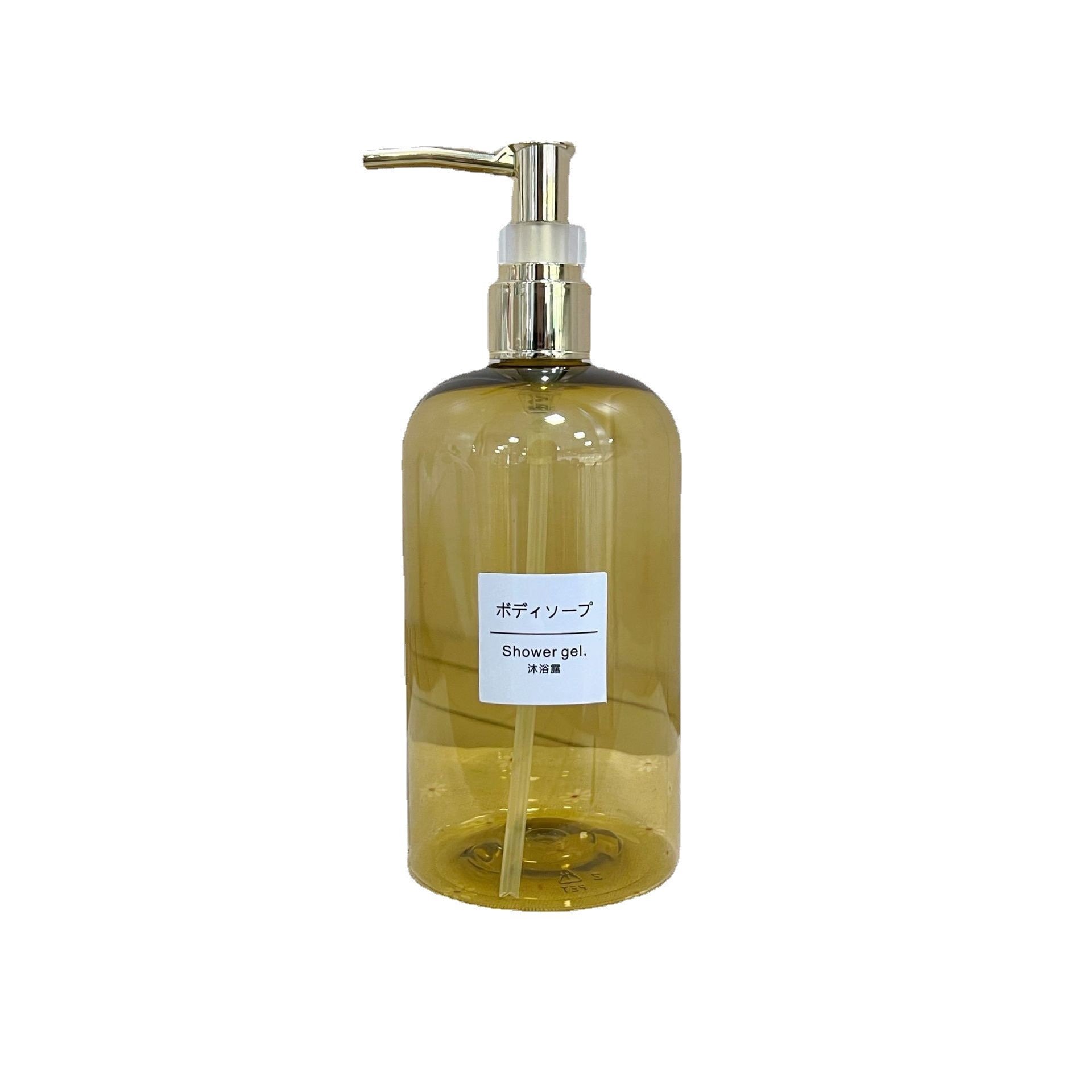 500ml PET Shampoo Shower Gel Packaging Hand Washing Liquid Soap Bottles with gold cap
