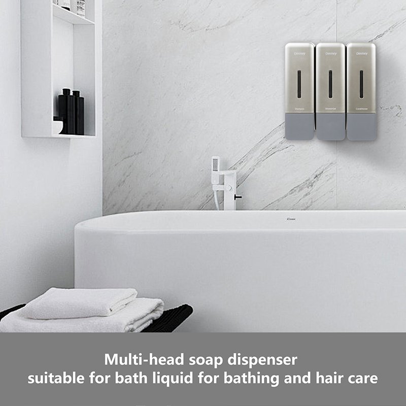 Dermey 2024 Best-Selling ABS Plastic Manual Shower Gel and Hand Soap Dispenser Wall Mount for Hotel Bathroom and Kitchen