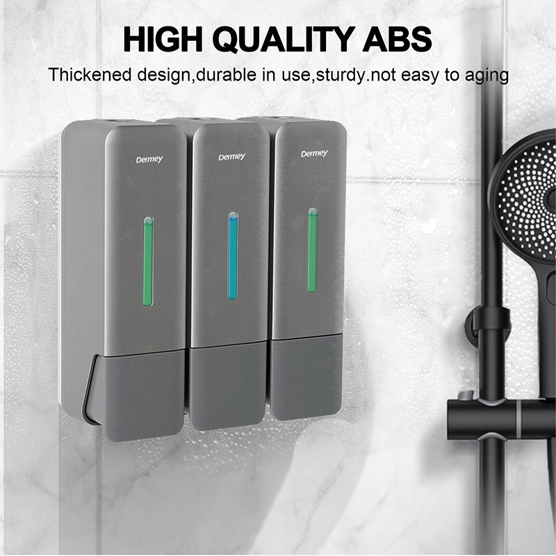 Dermey 2024 Best-Selling ABS Plastic Manual Shower Gel and Hand Soap Dispenser Wall Mount for Hotel Bathroom and Kitchen
