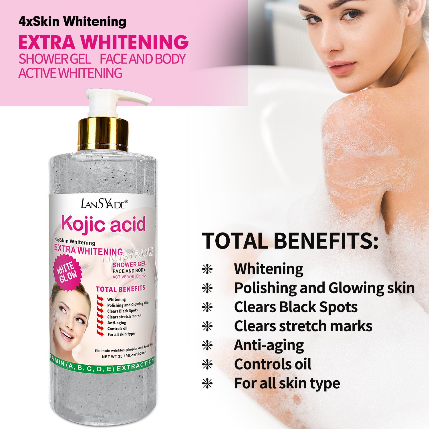 Private Label Shower Gel High Quality Body Wash Scrub Exfoliating Whitening Nourishing Skin Hydrating Refresh Body Care