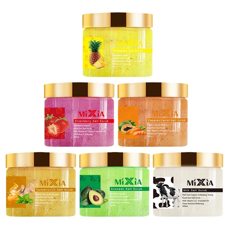 Organic 400ml Almond Coconut Oil Shea Butter Body Scrub for Adults Long Lasting Scents Softens Skin