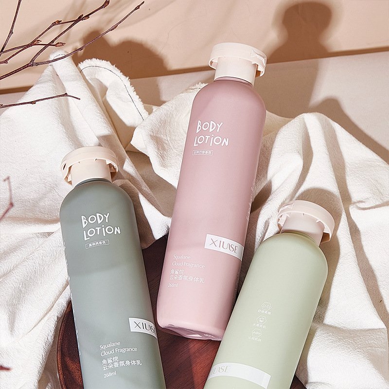 Plastic Bottle 250ml Scrub Shower Gel Bottle Cosmetic Shampoos Bottle Wholesale Custom Pink Blue Yellow Cosmetic Packaging PET