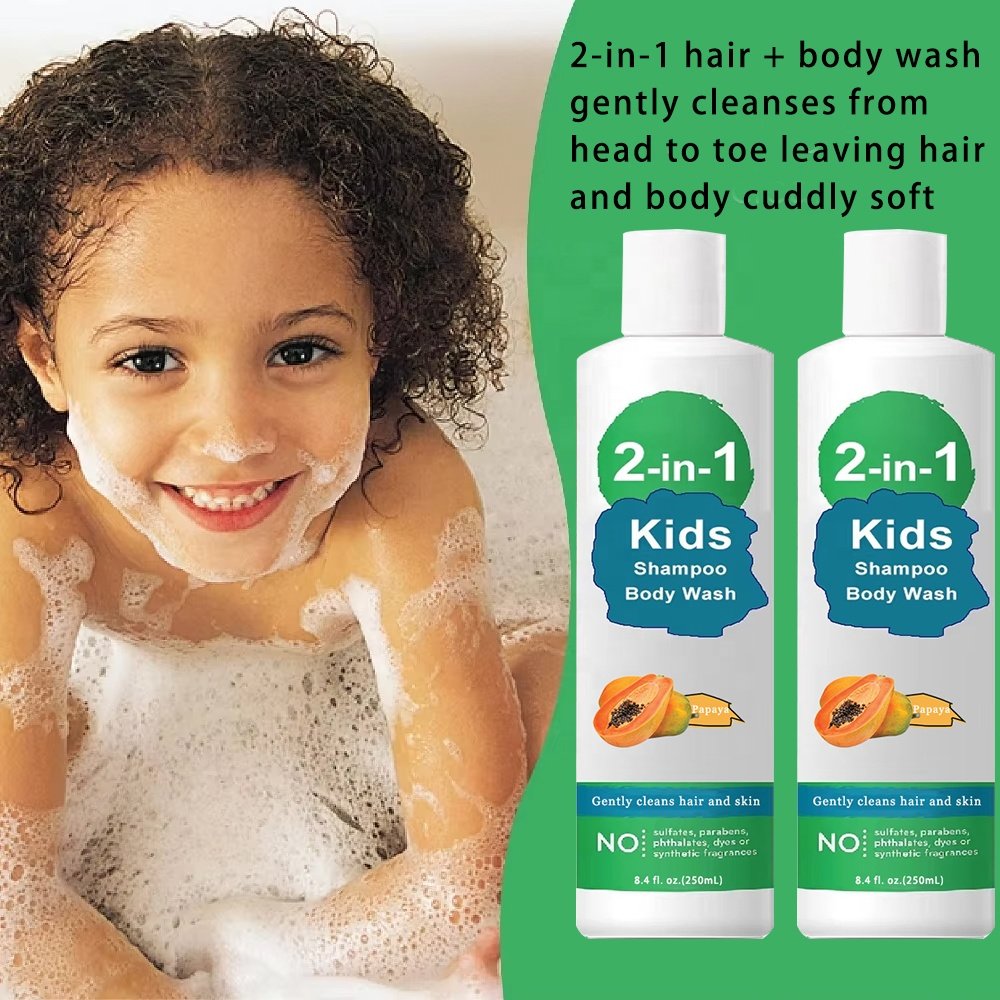 Kids 2-in-1 Shampoo & Body Wash Gentle Cleaning Nourishing Sensitive Skin Care Baby Children Bath Shower Gel