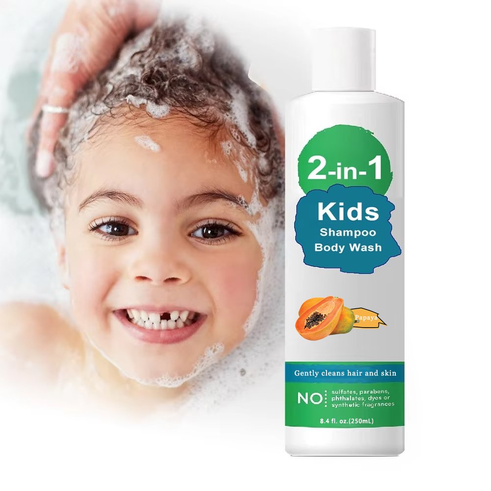 Kids 2-in-1 Shampoo & Body Wash Gentle Cleaning Nourishing Sensitive Skin Care Baby Children Bath Shower Gel
