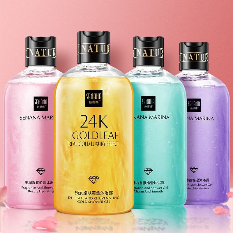 private label natural Plant Extracts Cleansing whitening Fragrance Body Wash 24k gold Shower Gel