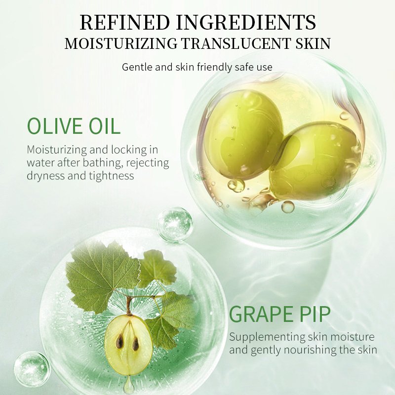 OEM 475ml customized grape seed oil olive shower gel Moisturizing Body Wash Cleansing Smooth Skin