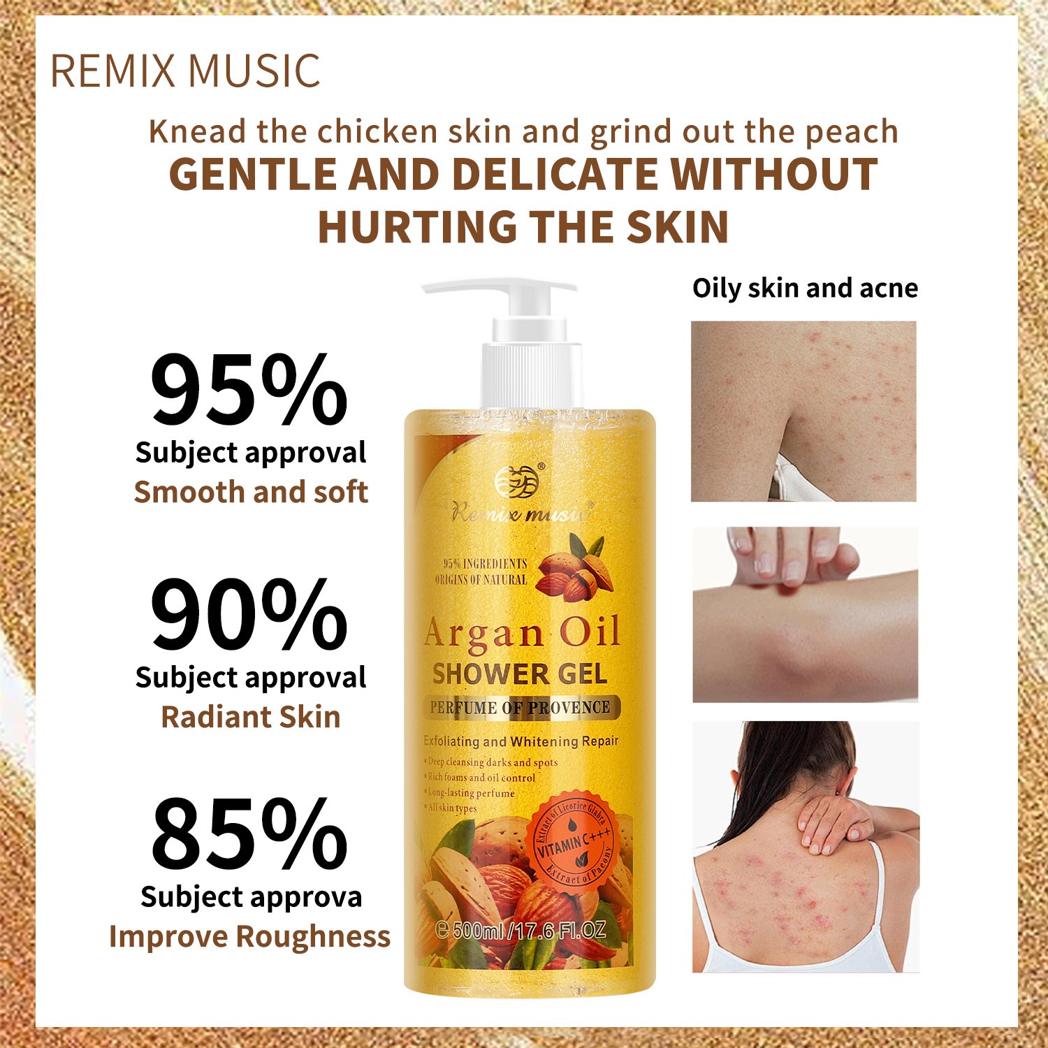 Deep Moisturizing Shower Gel - Combines The Power Of BHA And AHA To Gently Exfoliate,Advanced Formula With Scrub Particles