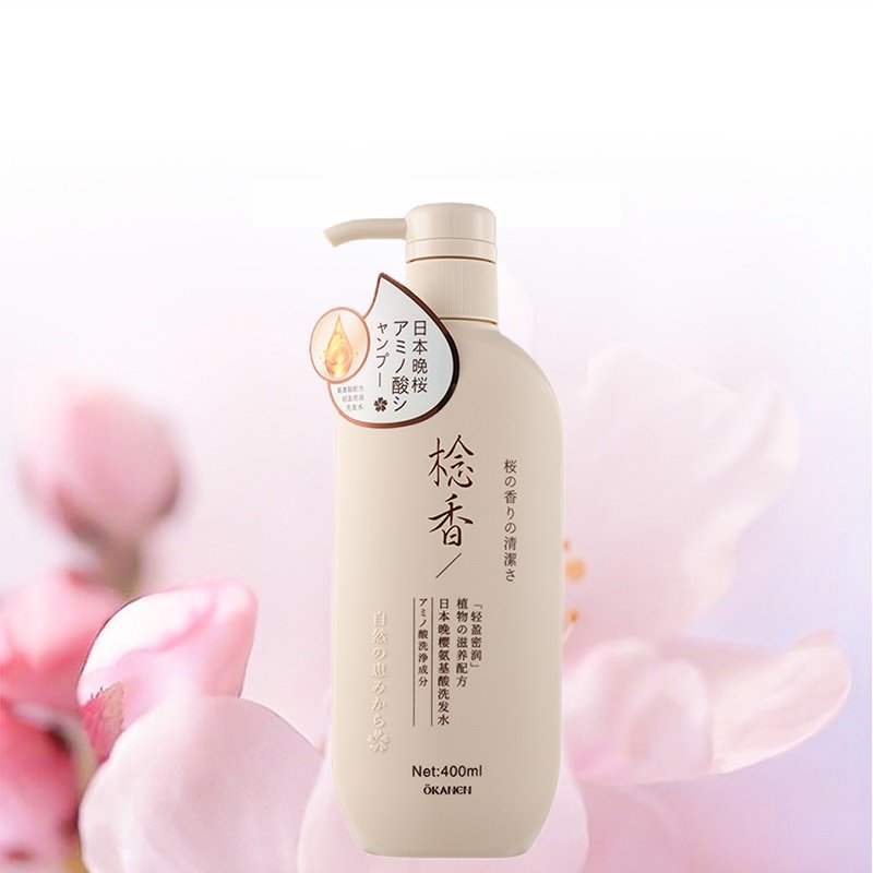 400ml OKANEN Hot Sale Japanese Sakura Bolssom Amino Acid Oil Control Shampoo, Nourishing Conditioner Moisturizing Shower Get