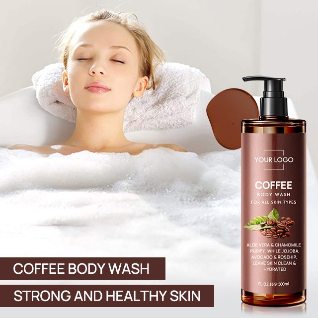 Private Label Organic Whitening Coffee Shower Gel For Women Deep Cleansing Body Wash