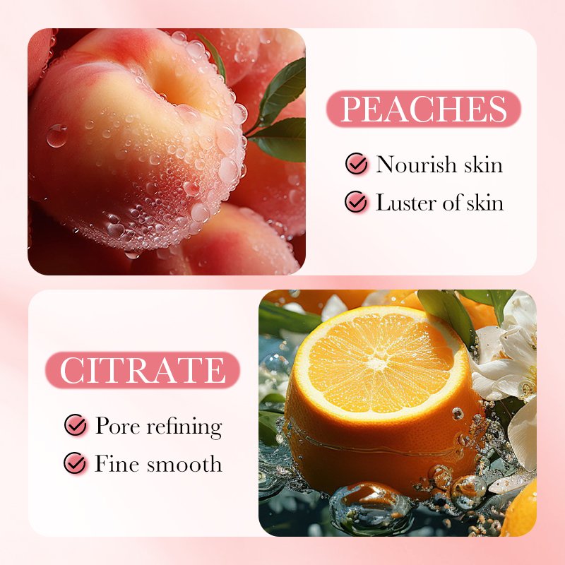 OEM SADOER Peach Fruit Body Scrub Shower Gel Organic Face And body Exfoliating Whitening Body Scrub Wholesale