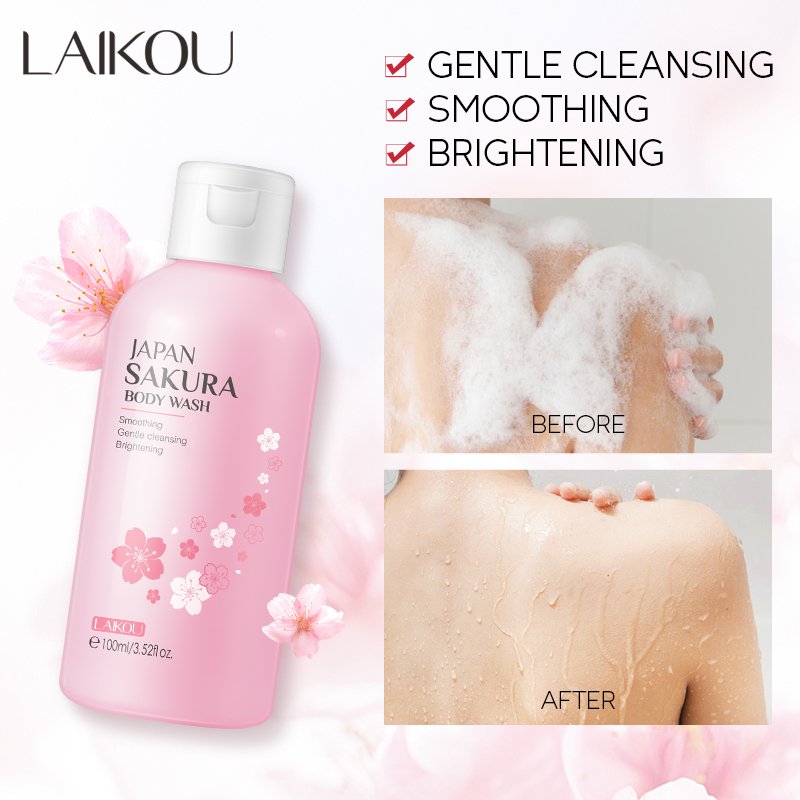 Private Label 100ml Sakura Body Wash Smoothing Mild Cleansing Moisturizing Whitening Shower Gel