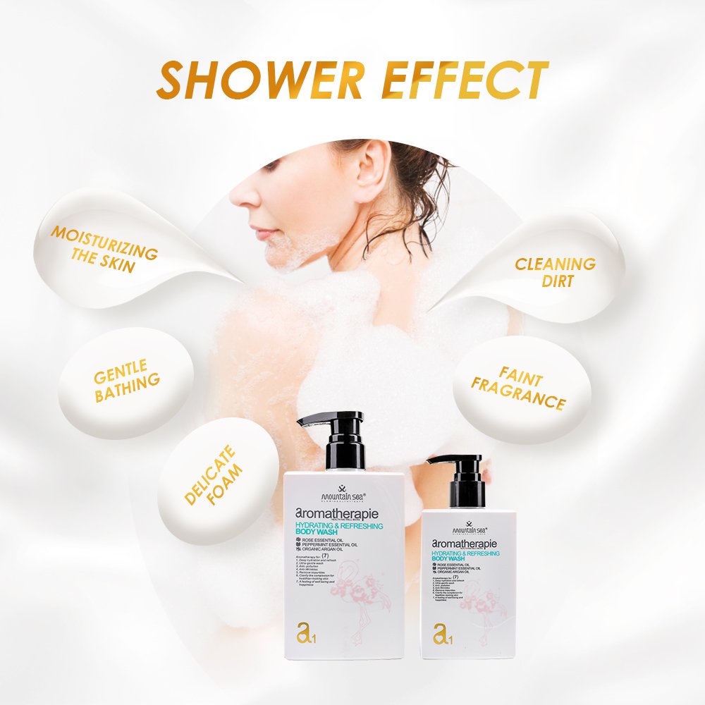 Private Label Organic Skin Care Natural Rose Argan Softening Relaxing Hydrating Liquid Body Wash Shower Gel