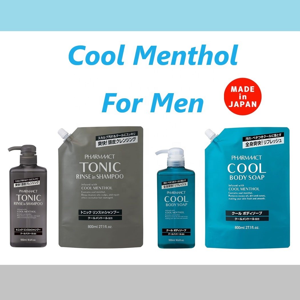 Men's Cooling Shampoo Menthol Shampoo Made in Japan Men's Tonic Conditioning Shampoo Refill 800ml Best Selling Products 2023