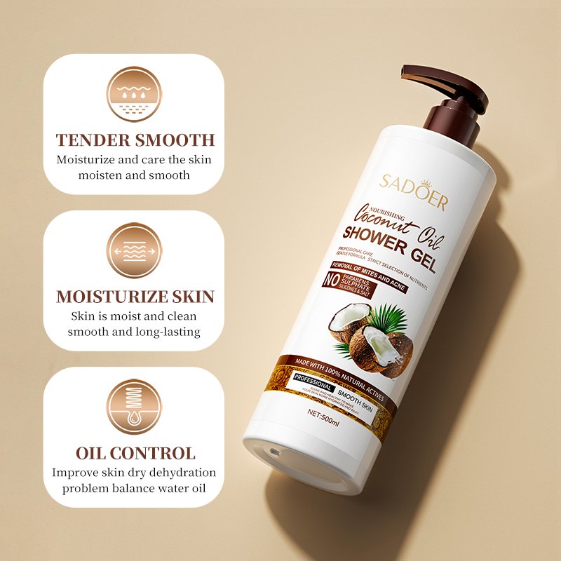 SADOER 500g Private Label SADOER Body Care Moisturizing Body Wash Nourishing Coconut Shower Gel