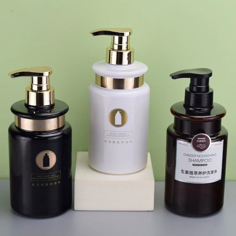 300ML 500ML Refillable Shampoo Bottle Container PET Screen Printing Custom Plastic Luxury Pump Shampoo And Conditioner Bottle