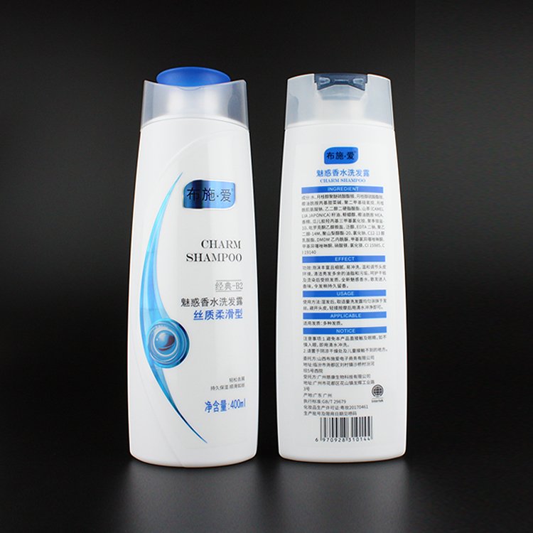 Luxury Shampoo Shower Gel Flip Top 400ml HDPE Wholesale Plastic Squeeze Bottles And Packaging