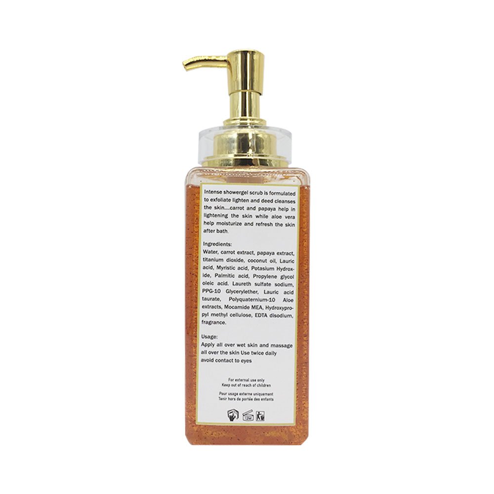 OEM Private Label Bleaching Organic Shower Gel With Glutathione And Arbutin Carrot Shower Gel Body Scrub For Exfoliating