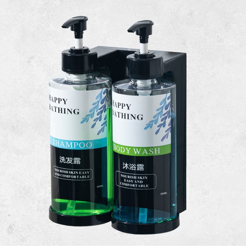 Hotel Bathroom 500ml Soap Dispenser Wall Mount Hand Soap Bottle Shampoo Shower Gel Dispenser Soap Dispenser Abs Wall Bracket