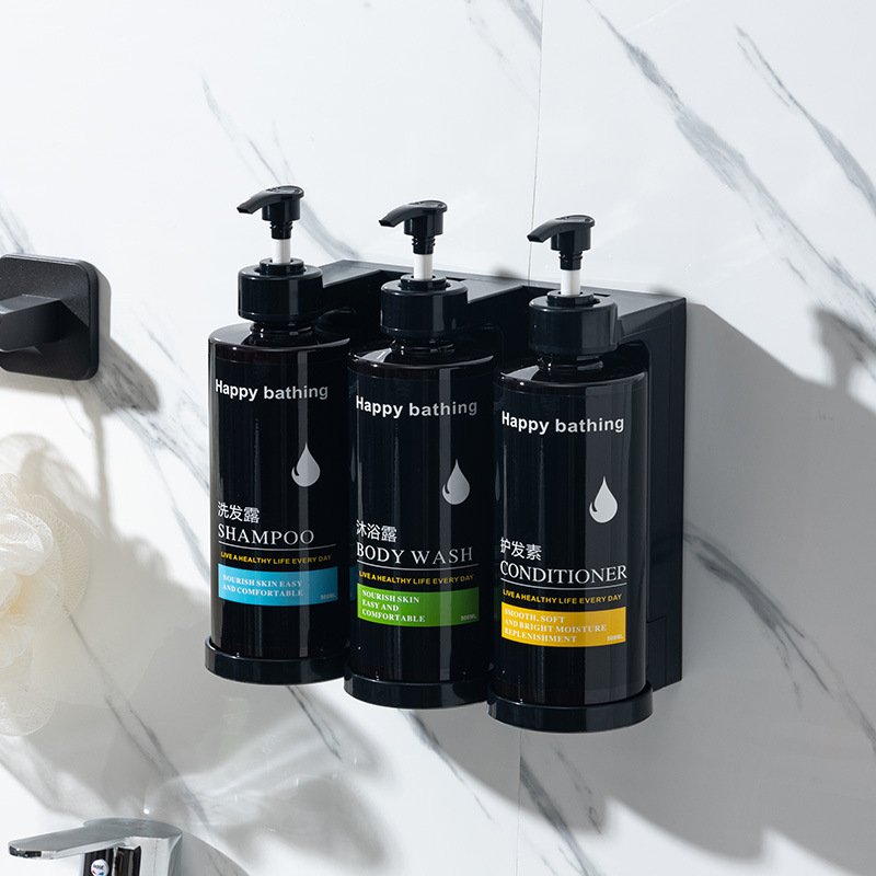 Hotel Bathroom 500ml Soap Dispenser Wall Mount Hand Soap Bottle Shampoo Shower Gel Dispenser Soap Dispenser Abs Wall Bracket