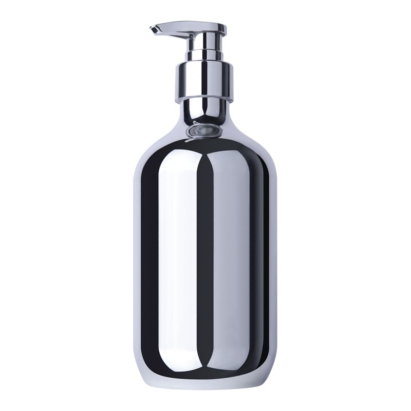 wholesale 500ml lotion pump bottle for liquid body wash 16oz silver PET plastic shampoo bottles lunxy
