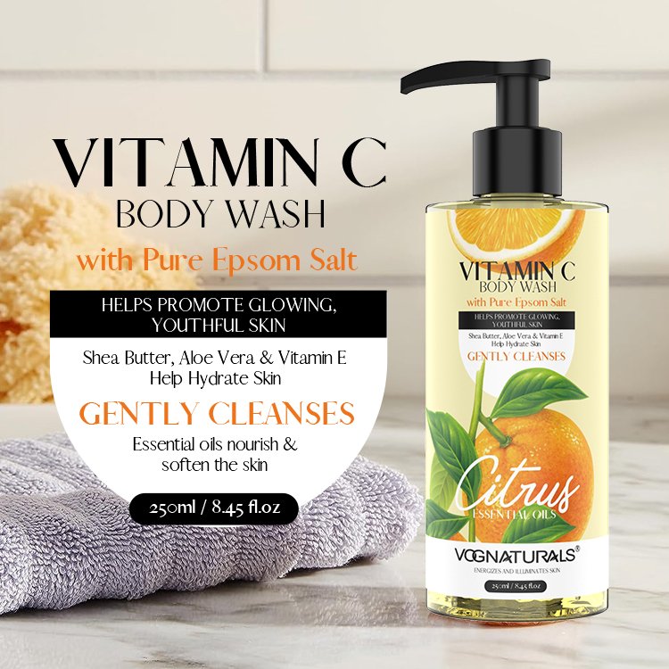 Private Label Vitamin C Body Wash With Citrus Extract Gentle Cleansing Moisturizing Shower Gel