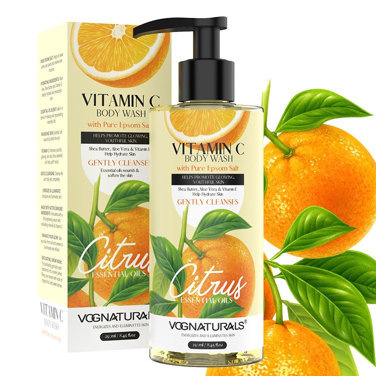 Private Label Vitamin C Body Wash With Citrus Extract Gentle Cleansing Moisturizing Shower Gel