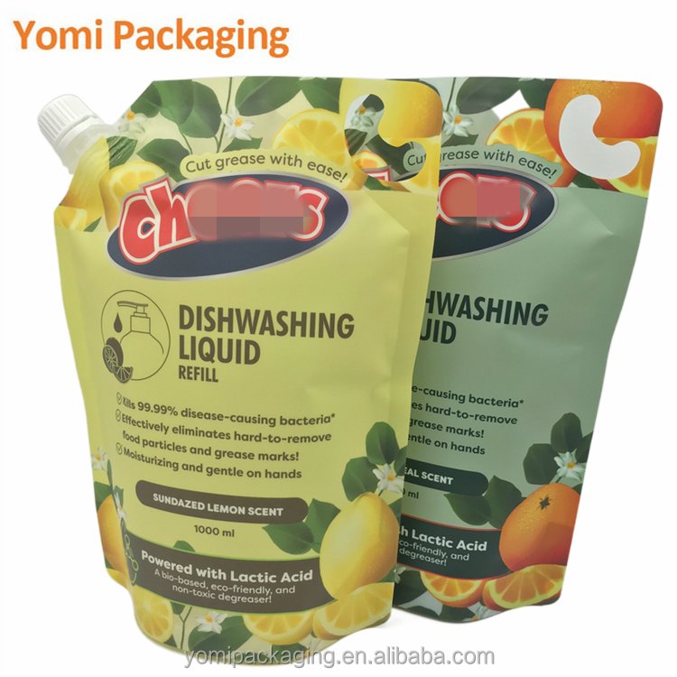 Custom Printed 30ml Liquid Pouch Reusable Detergent Packaging Spout Pouch Bags For Shampoo And Shower Gel