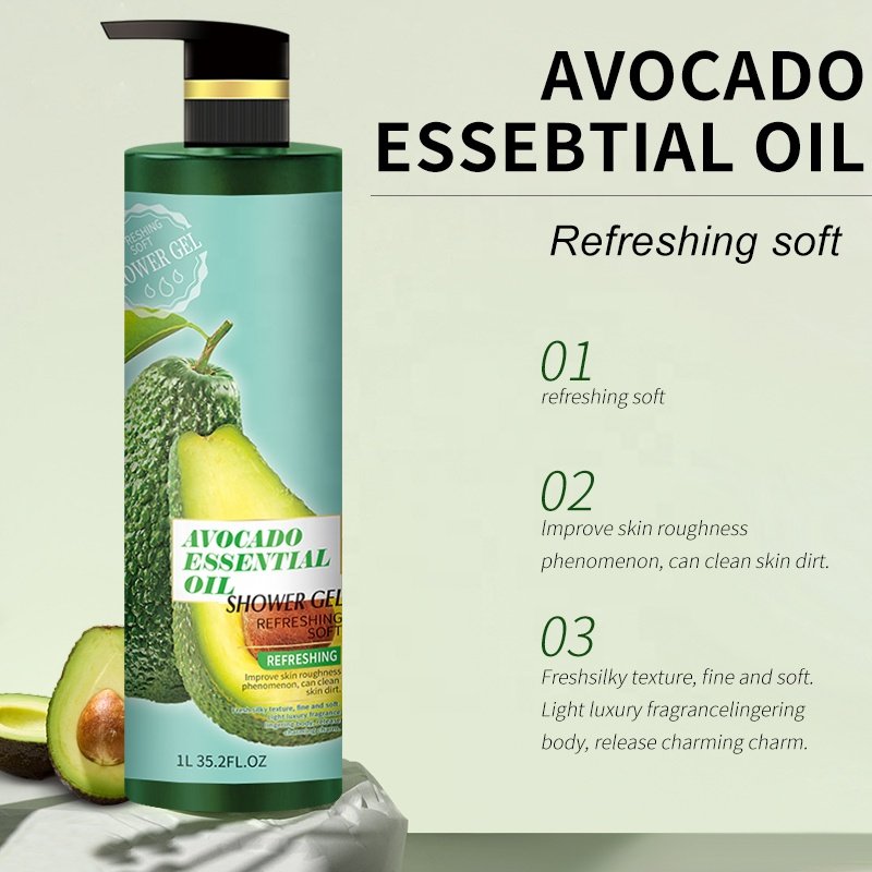 1000 Ml Plant Essential Oil Moisturizing Deep Cleansing Brighten Skin Color Shower Gel in Stock Olive Adults Female Bath Gel
