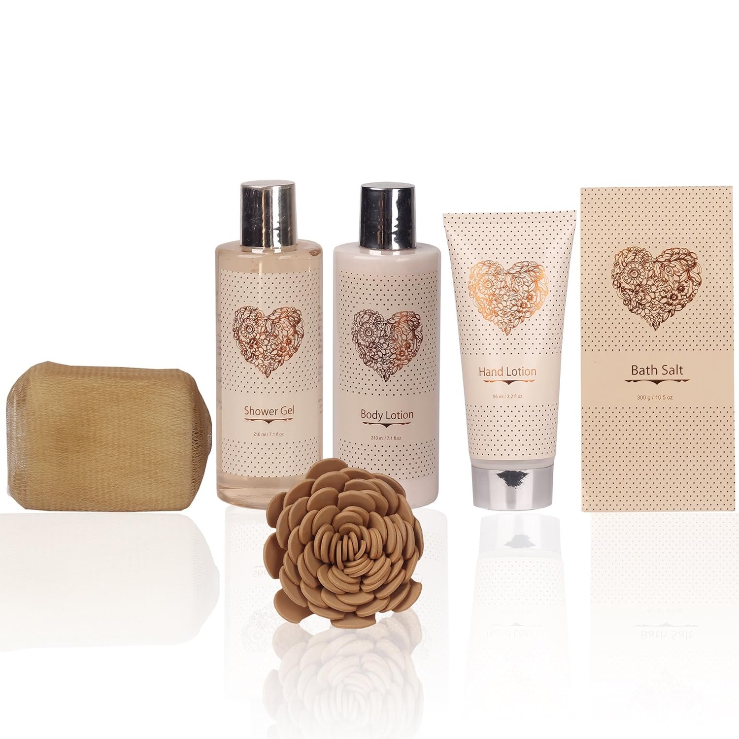 Spa Gift Basket Bath And Body Set With Vanilla Fragrance By Lovestee Bath Gift Basket Includes Shower Gel, Body Lotion