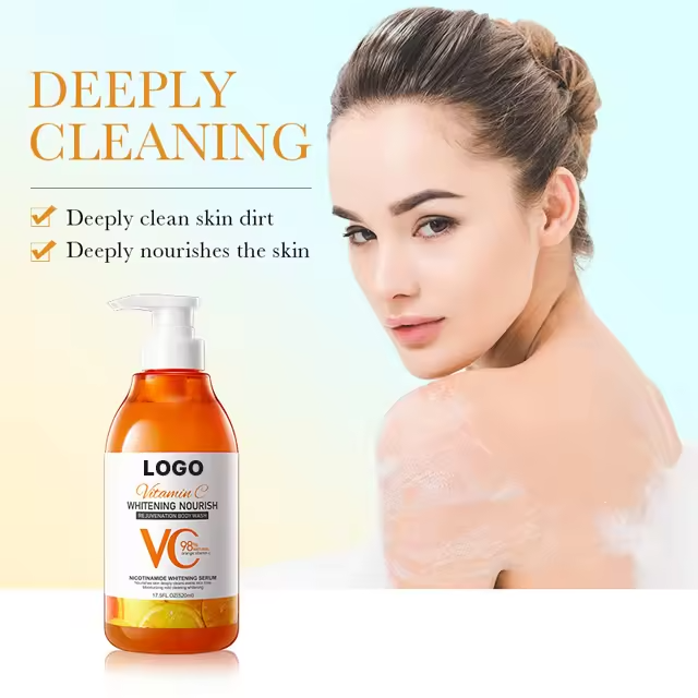 Oem Best Sales Vitamin C Whitening Nourishing Bath Body Wash Smooth Skin Care Gold Shower Gel