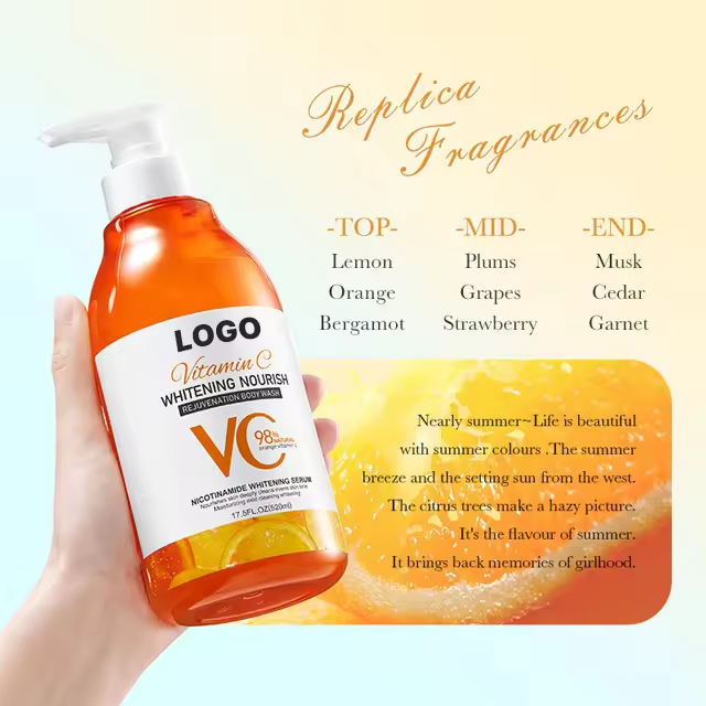 Oem Best Sales Vitamin C Whitening Nourishing Bath Body Wash Smooth Skin Care Gold Shower Gel
