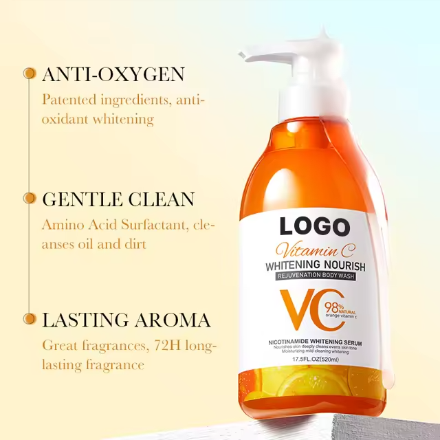Oem Best Sales Vitamin C Whitening Nourishing Bath Body Wash Smooth Skin Care Gold Shower Gel