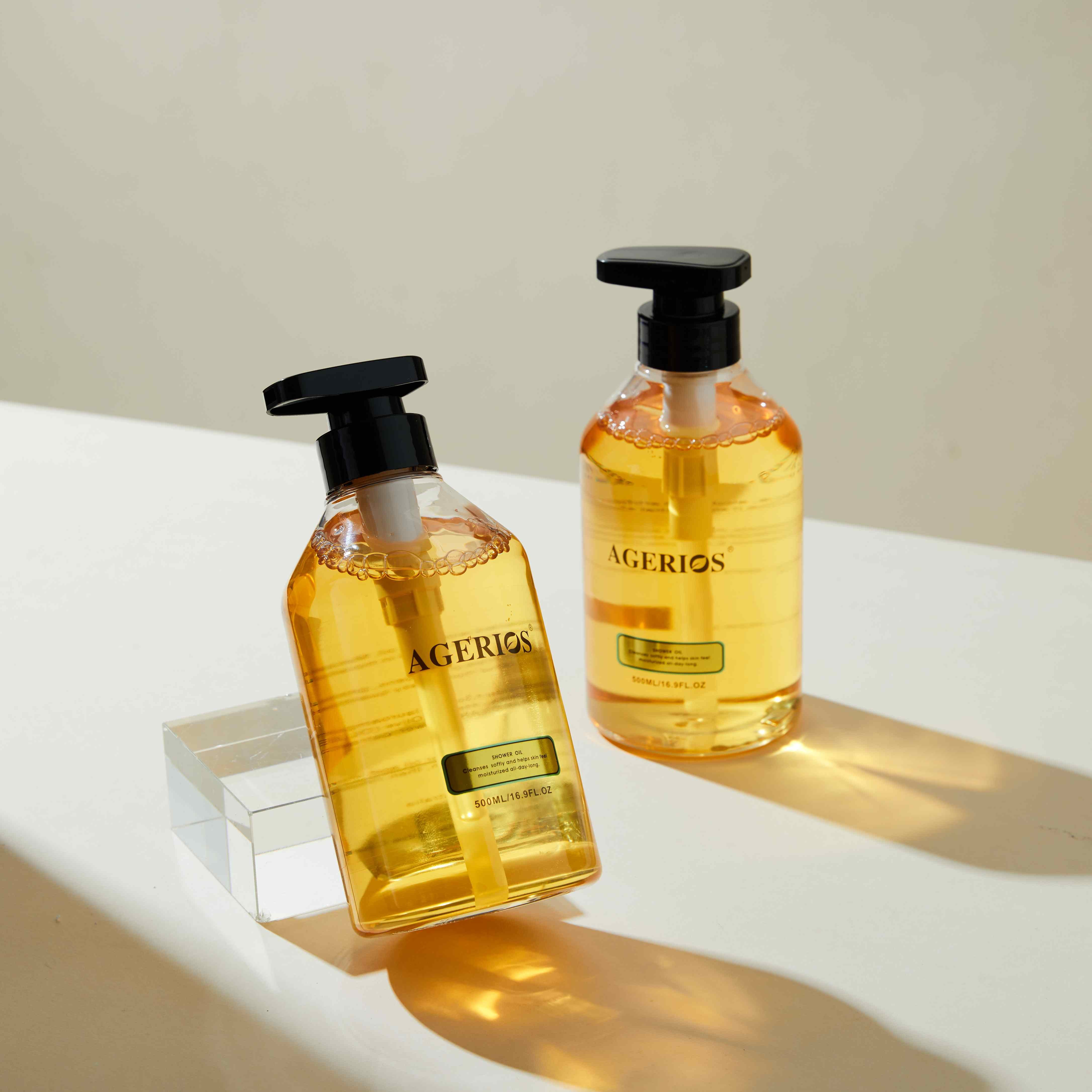 AGerios Cleansing Softening Almond Lavender Gilding Shower Oil Softer Smooth Skin Without Drying