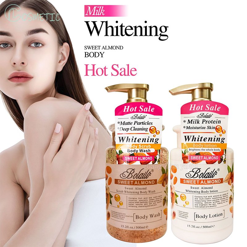 Private Label Wholesale Organic Sweet Almond Perfume Whitening Body Wash Bath Shower Gel